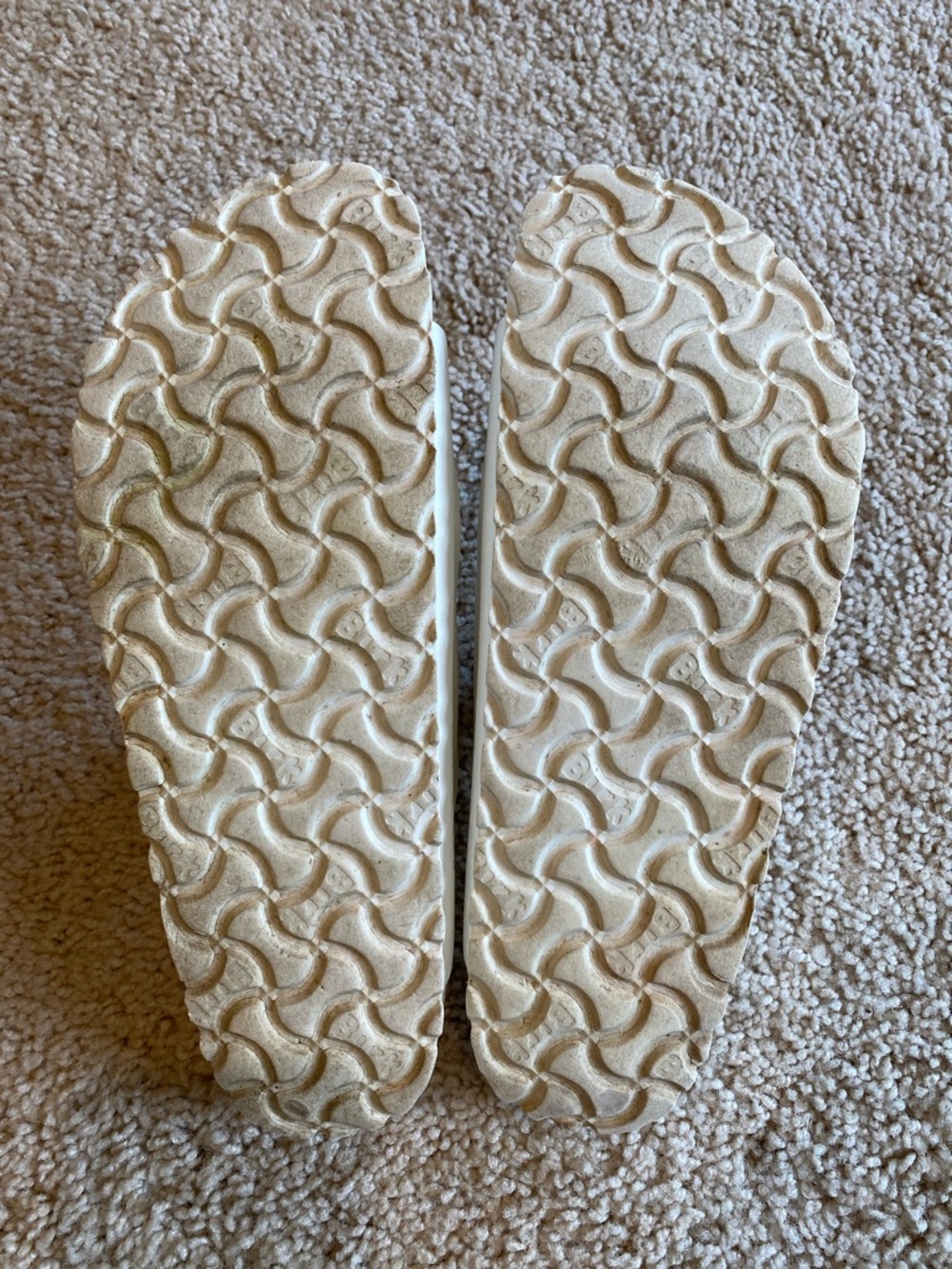 Birkenstock Cream Double Strap Slide Sandals - Picture 6 of 7